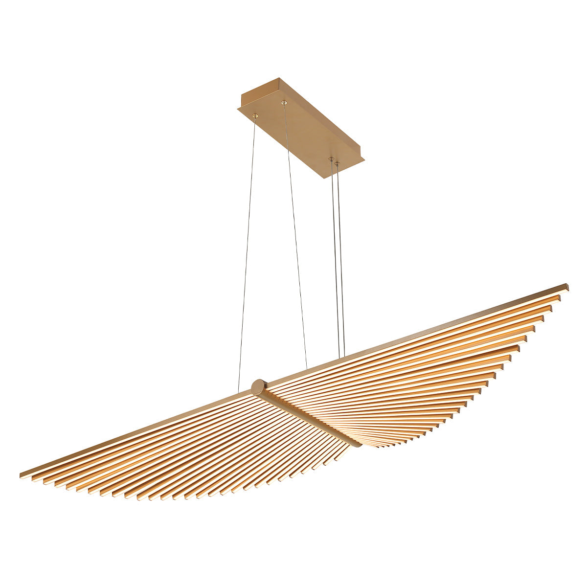 Eurofase Lighting Seraph 59" Dimmable Integrated LED Matte Gold Chandelier With Acrylic Shades