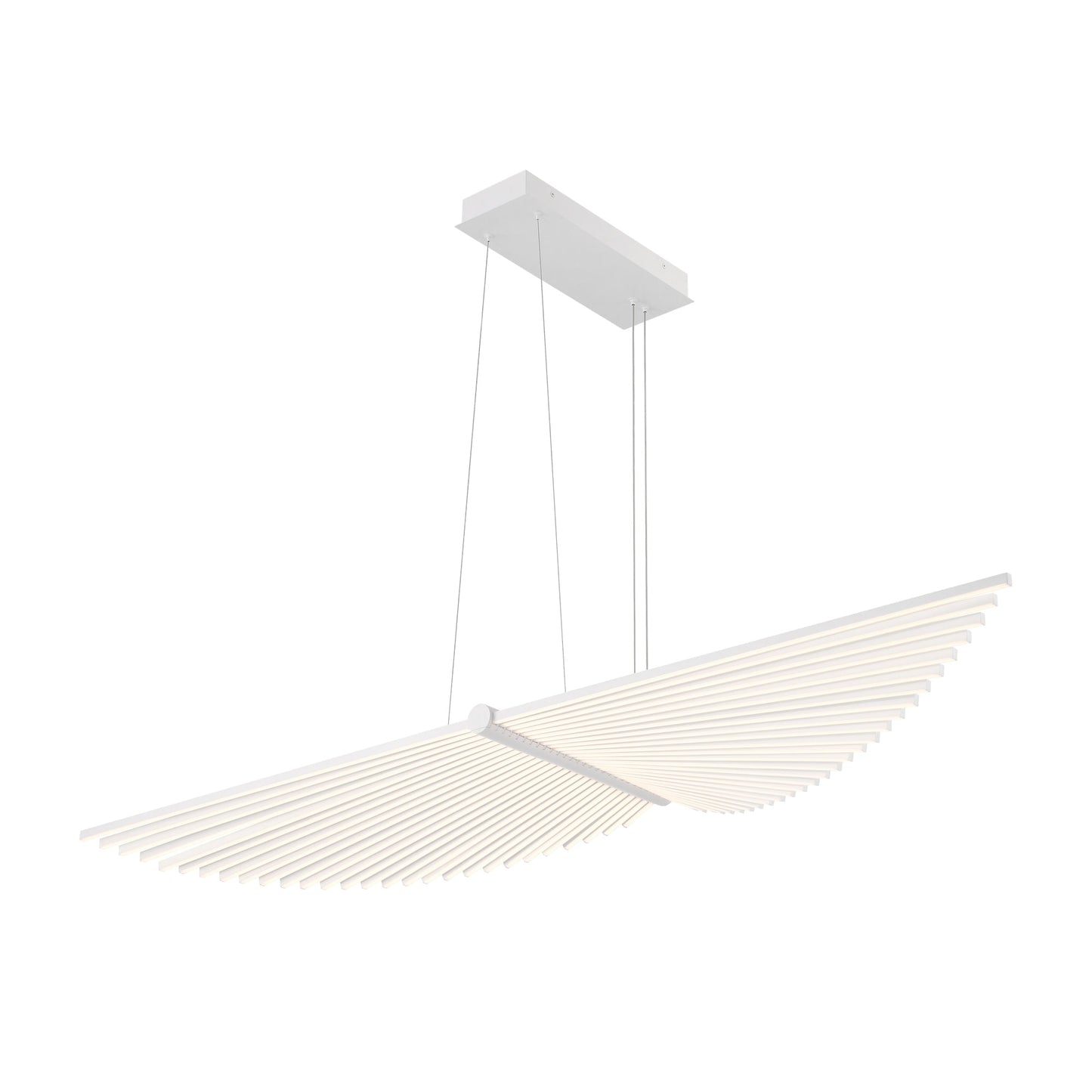 Eurofase Lighting Seraph 59" Dimmable Integrated LED Matte White Chandelier With Acrylic Shades