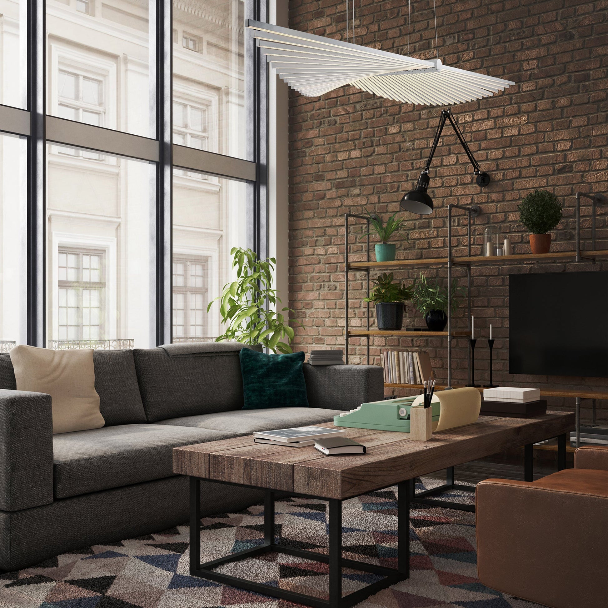 Eurofase Lighting Seraph 59" Dimmable Integrated LED Matte White Chandelier With Acrylic Shades