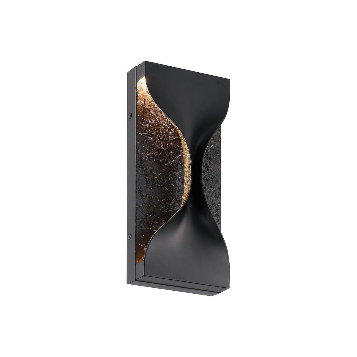 Eurofase Lighting Shayla 14" 1-Light Integrated LED Sysal Gold and Black Aluminum Outdoor Wall Sconce