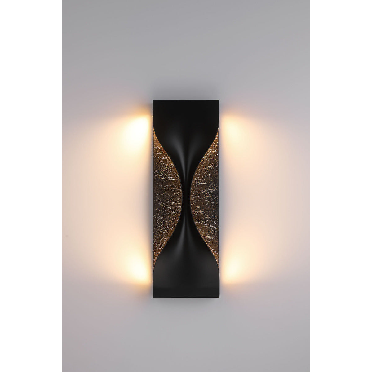 Eurofase Lighting Shayla 18" 1-Light Integrated LED Sysal Gold and Black Aluminum Outdoor Wall Sconce