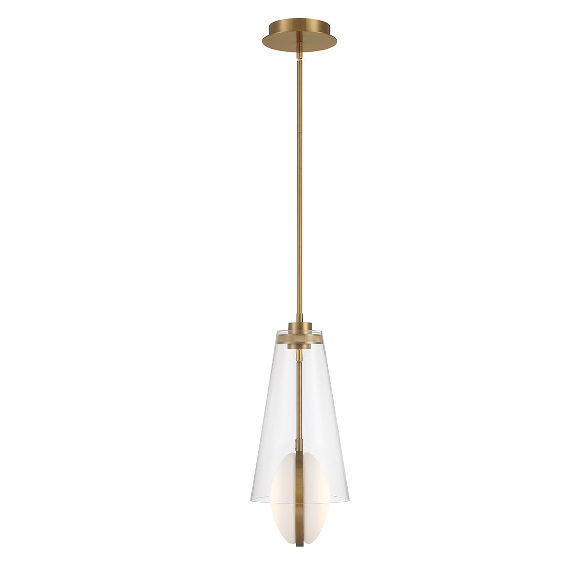 Eurofase Lighting Solari 19" Dimmable Gold Pendant Light With Clear Glass Shade
