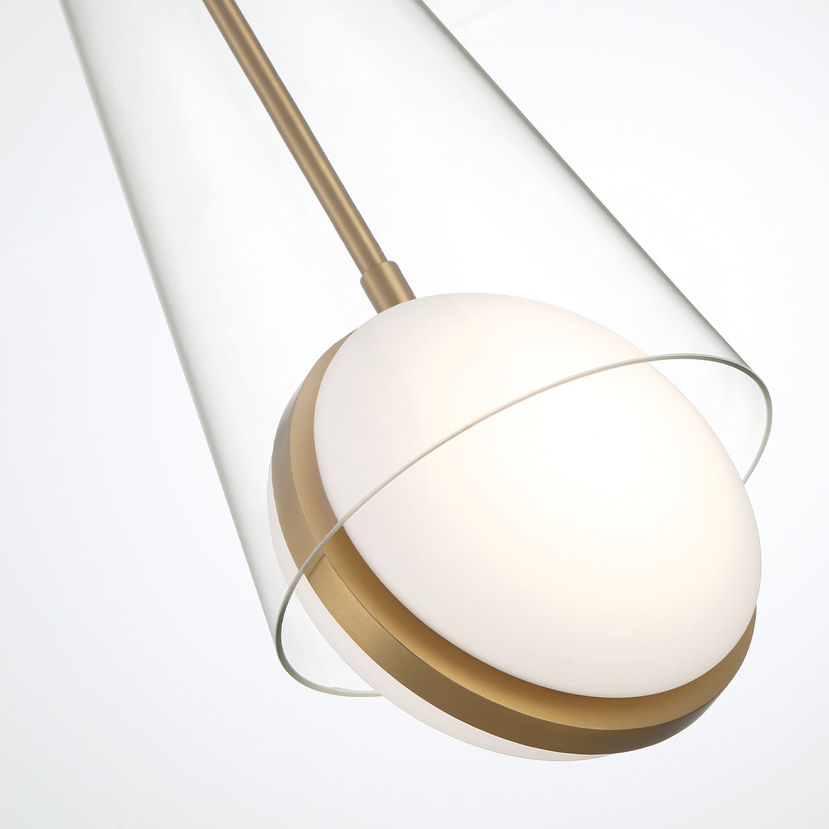 Eurofase Lighting Solari 19" Dimmable Gold Pendant Light With Clear Glass Shade
