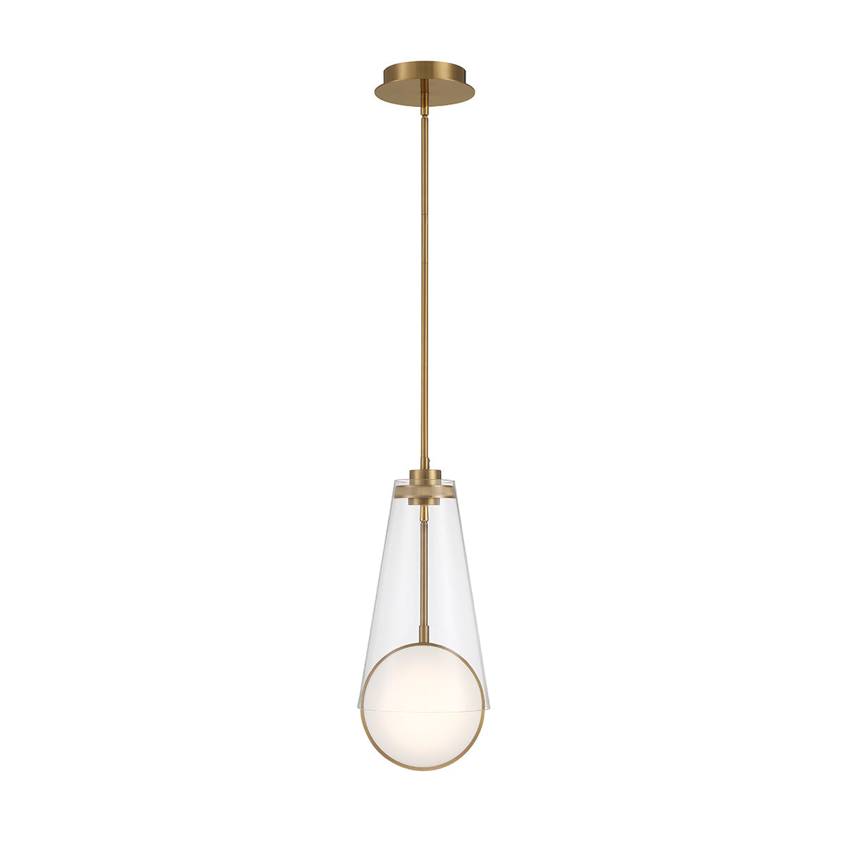 Eurofase Lighting Solari 19" Dimmable Gold Pendant Light With Clear Glass Shade