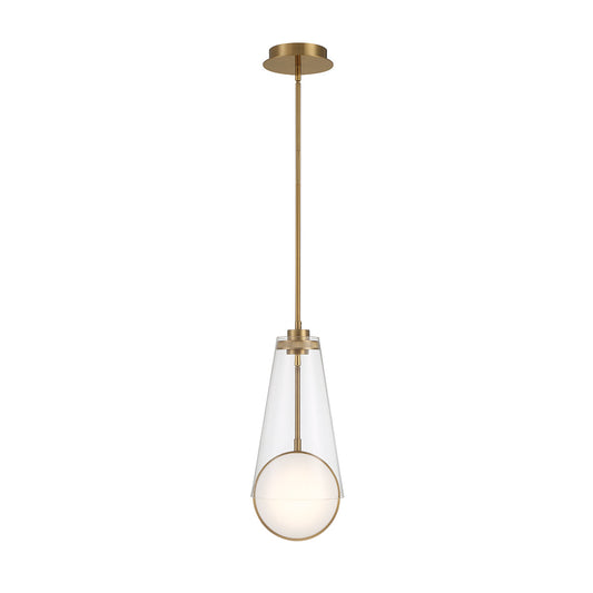 Eurofase Lighting Solari 19" Dimmable Gold Pendant Light With Clear Glass Shade