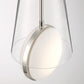 Eurofase Lighting Solari 19" Dimmable Polished Nickel Pendant Light With Clear Glass Shade