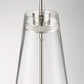 Eurofase Lighting Solari 19" Dimmable Polished Nickel Pendant Light With Clear Glass Shade