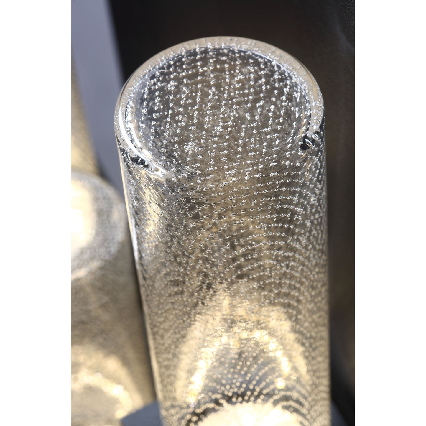 Eurofase Lighting Solato 5" Large Dimmable Integrated LED Black Outdoor Wall Sconce With Seeded Glass Shade