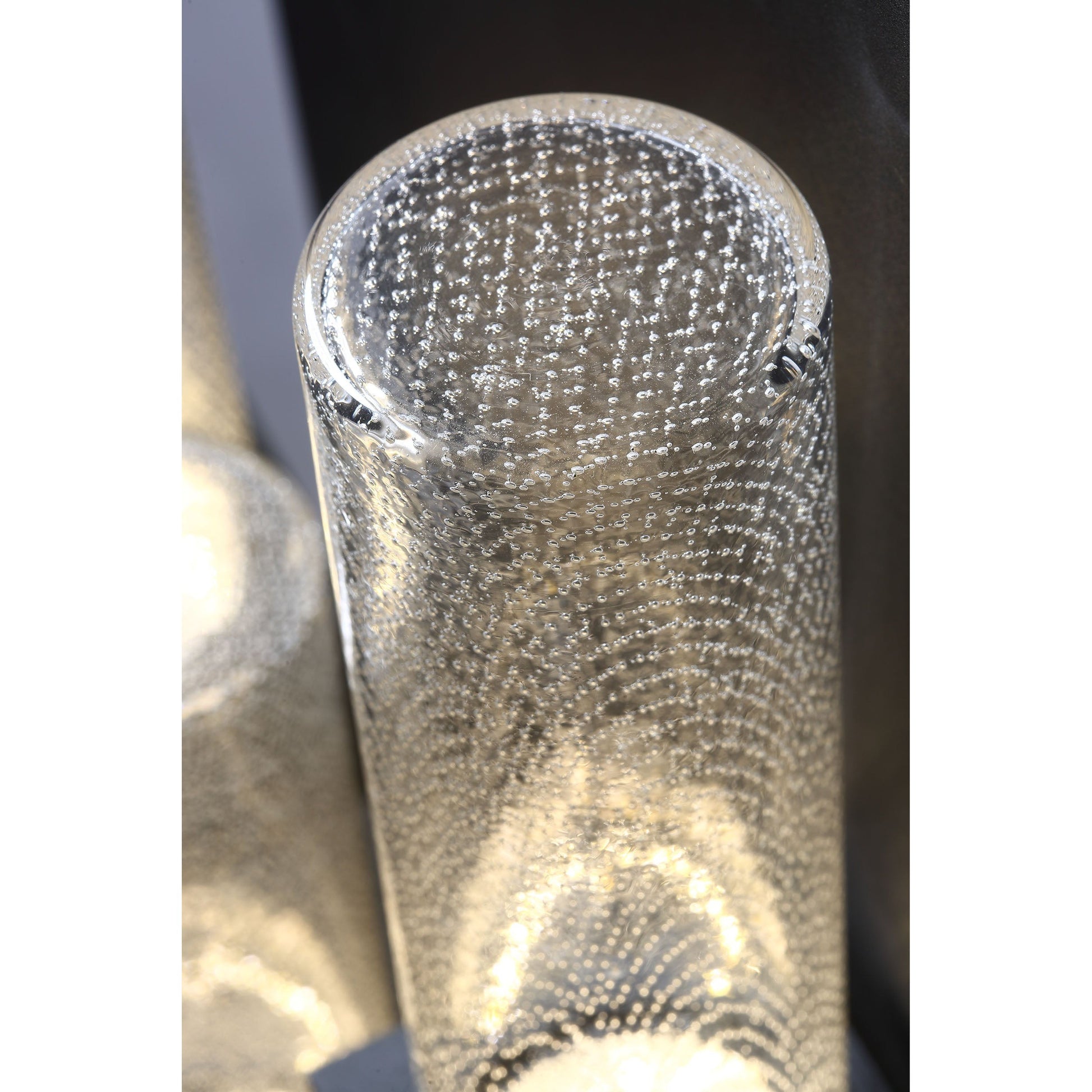 Eurofase Lighting Solato 5" Large Dimmable Integrated LED Black Outdoor Wall Sconce With Seeded Glass Shade