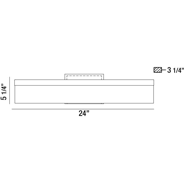 Eurofase Lighting Sole 24" Dimmable Integrated LED Chrome Wall Sconce With Frosted Acrylic Shade