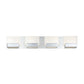 Eurofase Lighting Sonic 30" 4-Light Dimmable Integrated LED Chrome Bath Bar With Etched Glass Shades