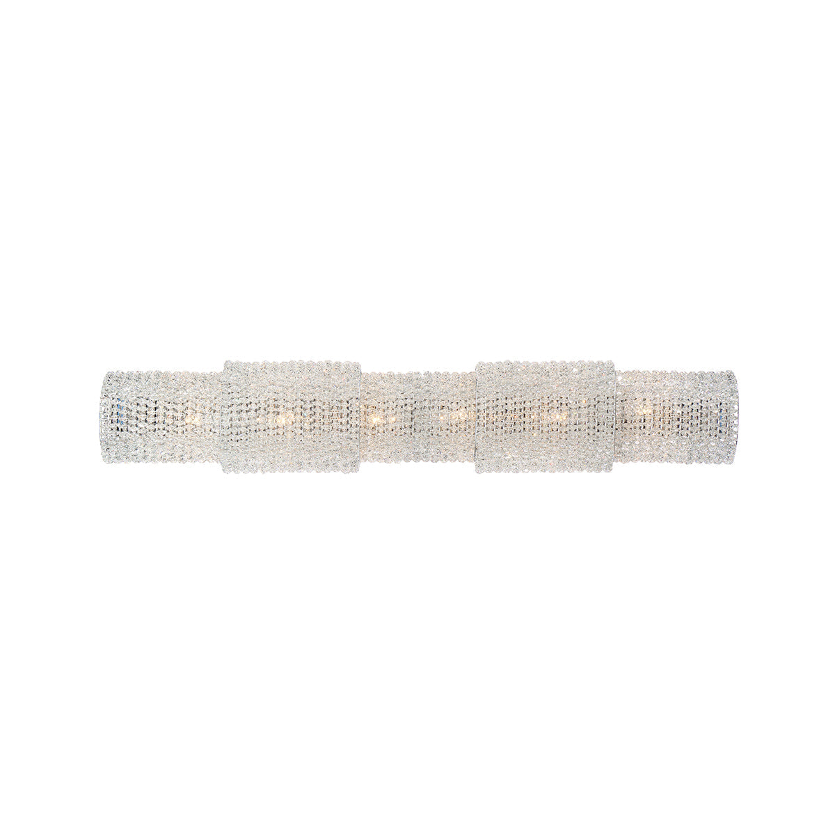 Eurofase Lighting Sposa 36" 6-Light Dimmable Halogen Chrome Wall Sconce With Clear Crystal Shade
