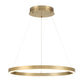 Eurofase Lighting Spunto 28" Round Dimmable LED Brushed Gold Metal Chandelier With Opal White Acrylic Shade