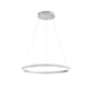 Eurofase Lighting Spunto 28" Round Dimmable LED Brushed Silver Metal Chandelier With Opal White Acrylic Shade
