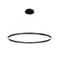 Eurofase Lighting Spunto 47" Round Dimmable LED Matte Black Metal Chandelier With Opal White Acrylic Shade