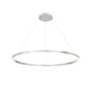Eurofase Lighting Spunto 47" Round Dimmable LED Silver Metal Chandelier With Opal White Acrylic Shade