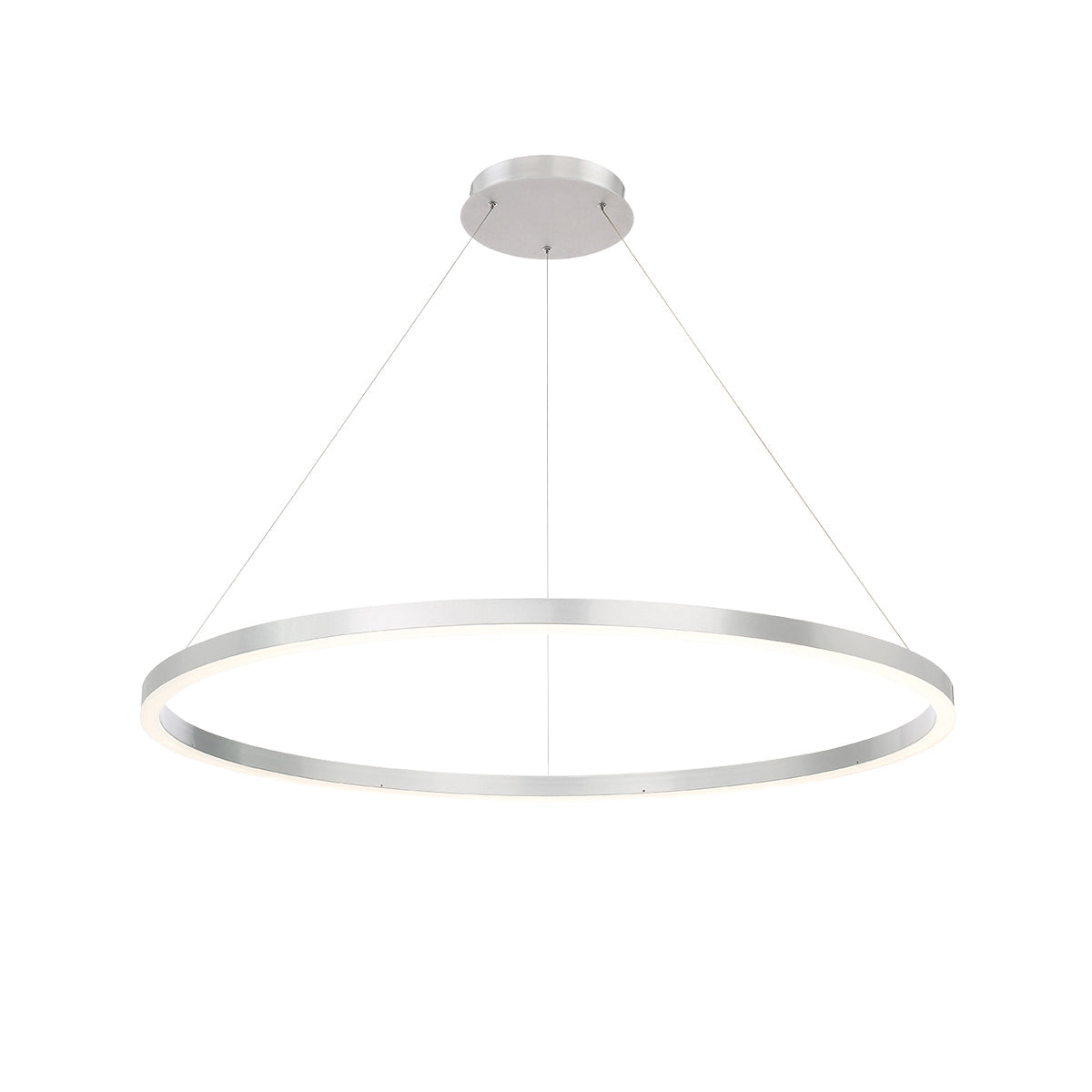 Eurofase Lighting Spunto 47" Round Dimmable LED Silver Metal Chandelier With Opal White Acrylic Shade