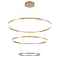 Eurofase Lighting Spunto 61" 3-Tier Dimmable Integrated LED Gold Chandelier With Opal White Shades