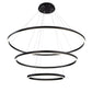 Eurofase Lighting Spunto 61" 3-Tier Round Dimmable LED Matte Black Metal Chandelier With Opal White Acrylic Shades