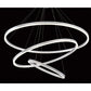 Eurofase Lighting Spunto 61" 3-Tier Round Dimmable LED Silver Metal Chandelier With Opal White Acrylic Shades