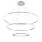 Eurofase Lighting Spunto 61" 3-Tier Round Dimmable LED Silver Metal Chandelier With Opal White Acrylic Shades