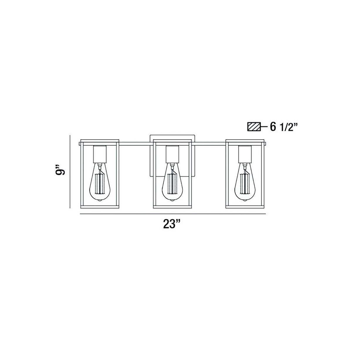 Eurofase Lighting Stafford 23" 3-Light Dimmable Incandescent Black/ Chrome Bath Bar Vanity Light
