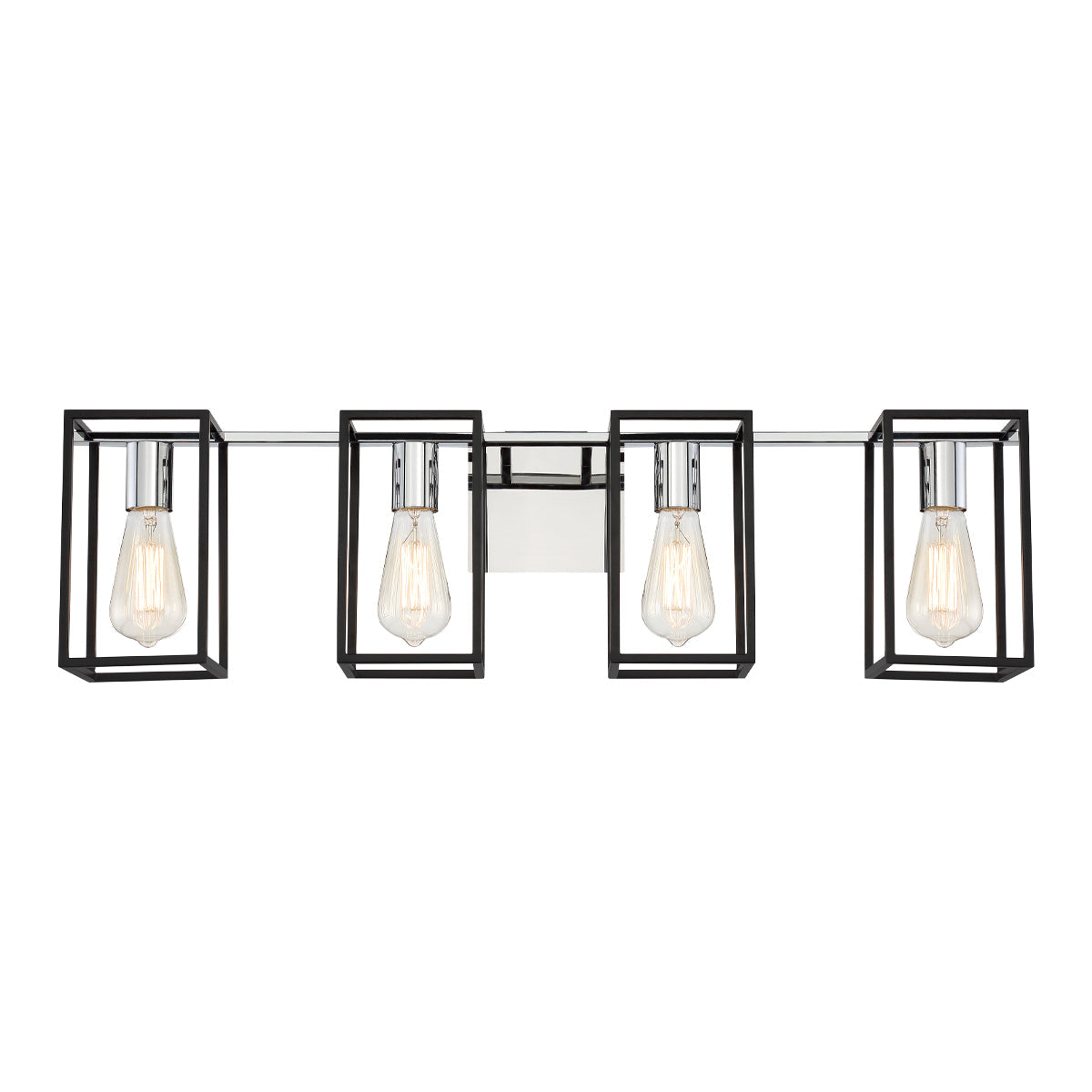 Eurofase Lighting Stafford 32" 4-Light Dimmable Incandescent Black/ Chrome Bath Bar Vanity Light