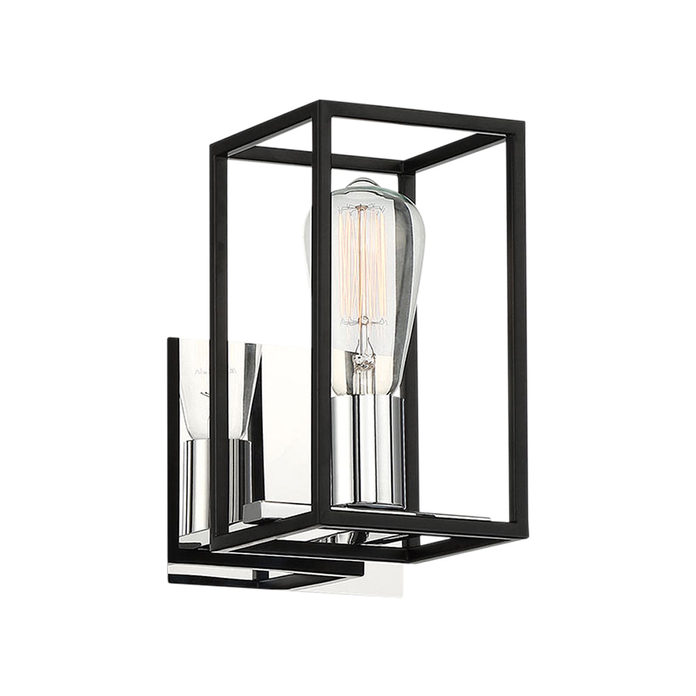 Eurofase Lighting Stafford 6" Dimmable Incandescent Black/ Chrome Wall Sconce