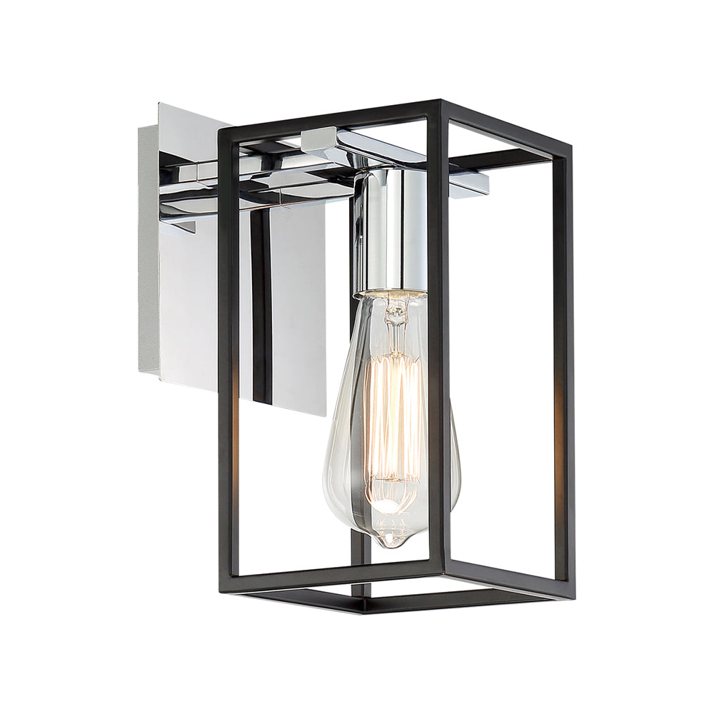 Eurofase Lighting Stafford 6" Dimmable Incandescent Black/ Chrome Wall Sconce