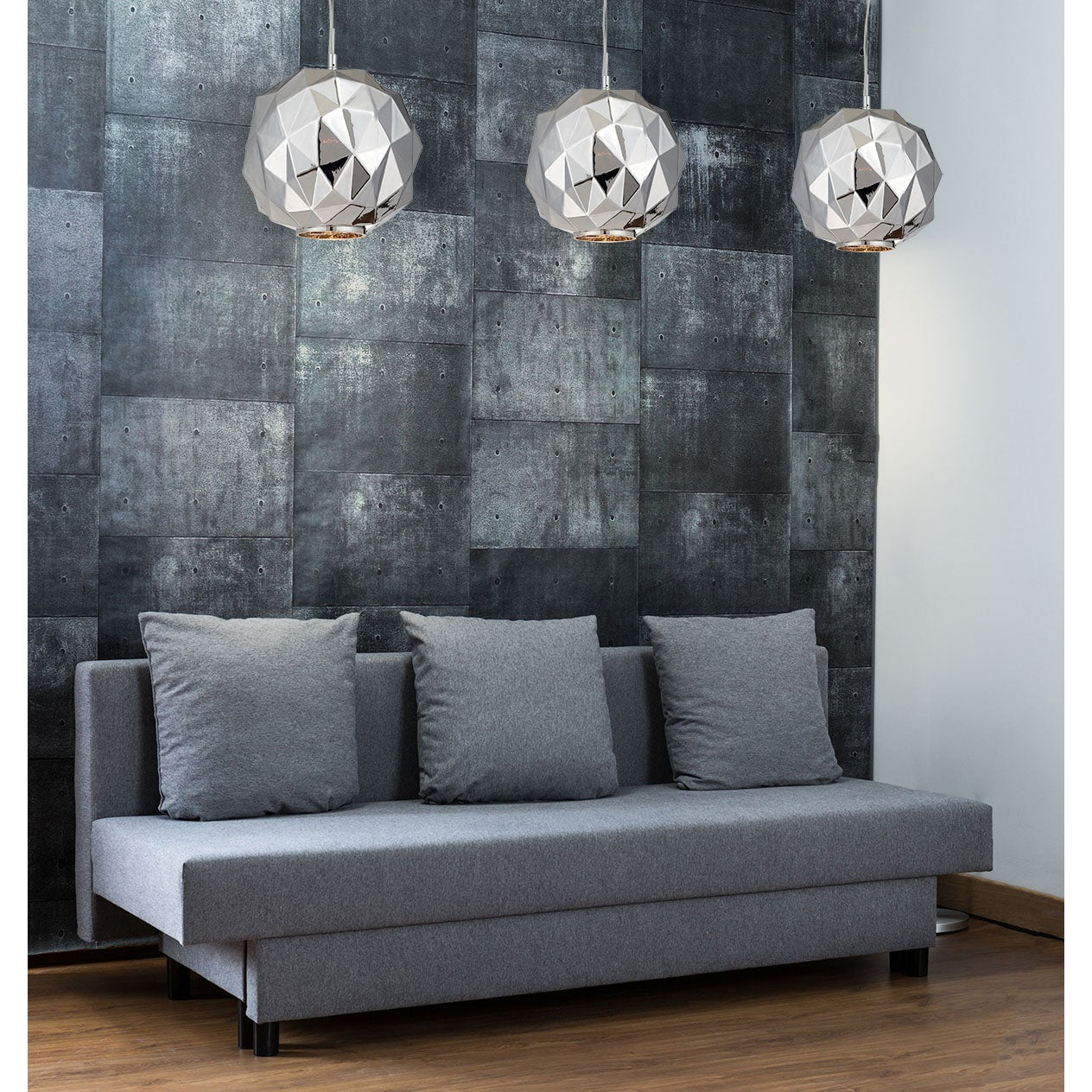 Eurofase Lighting Studio 12" Chrome Incandescent Round Pendant Light