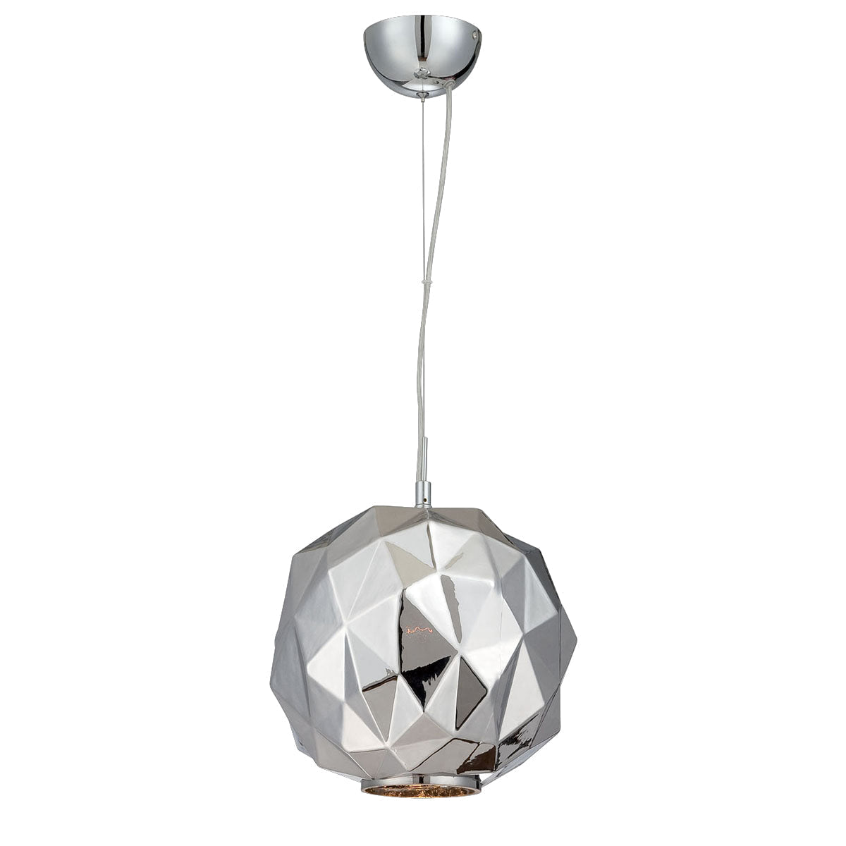 Eurofase Lighting Studio 12" Chrome Incandescent Round Pendant Light