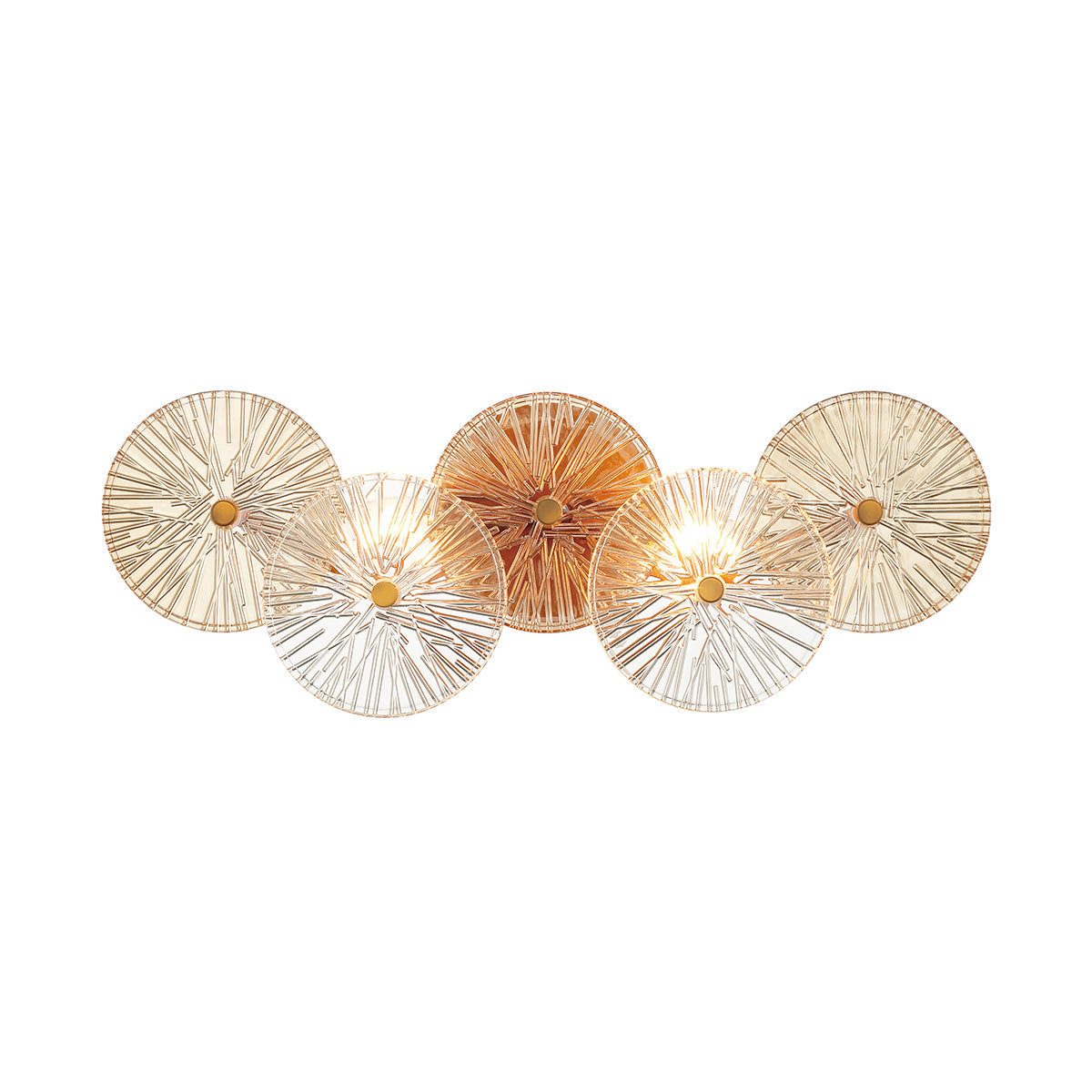 Eurofase Lighting Sue-Anne 22" 2-Light Matte Gold Metal Vanity Light With Clear & Amber Glass Shades