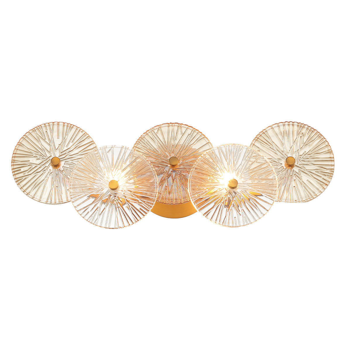 Eurofase Lighting Sue-Anne 22" 2-Light Matte Gold Metal Vanity Light With Clear & Amber Glass Shades