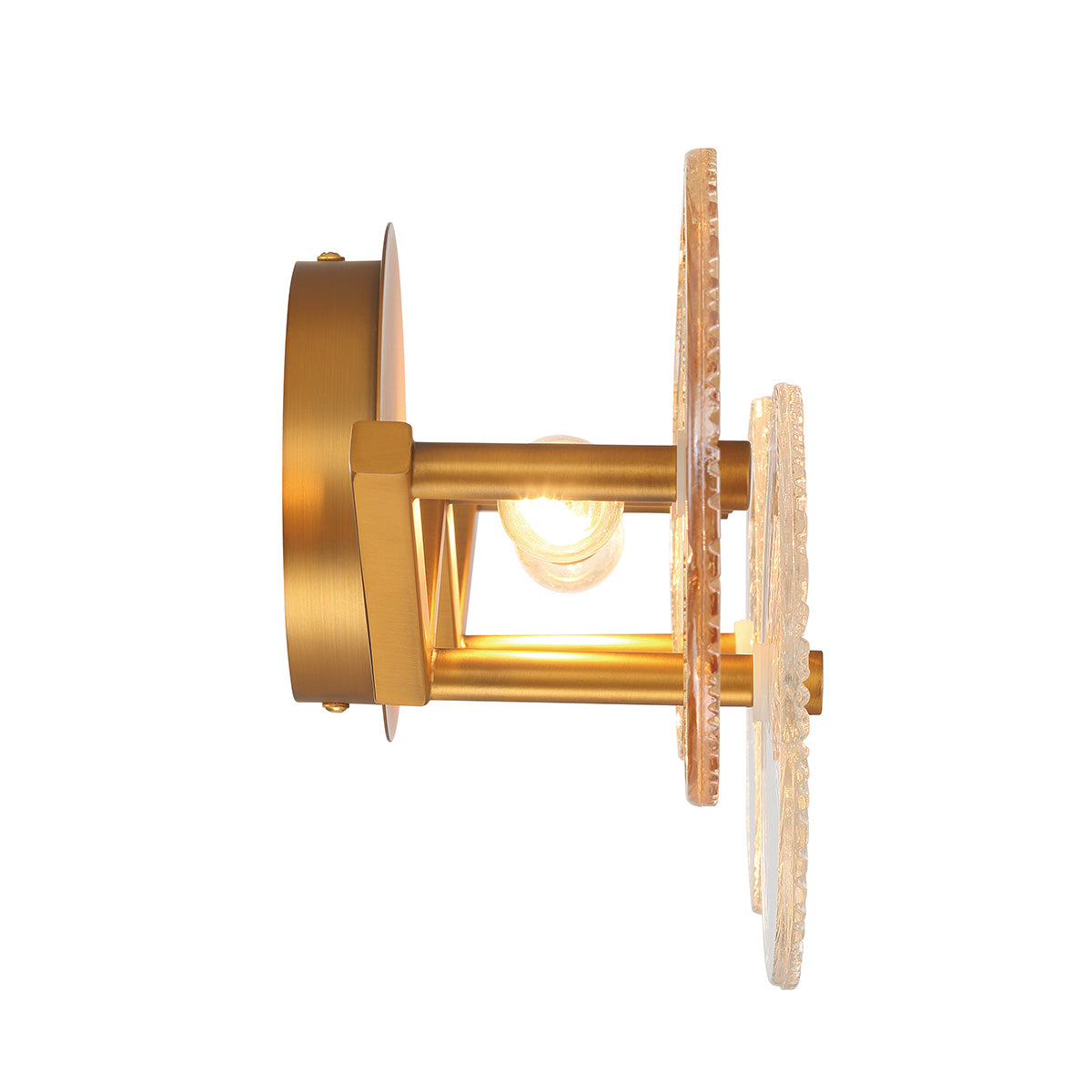 Eurofase Lighting Sue-Anne 22" 2-Light Matte Gold Metal Vanity Light With Clear & Amber Glass Shades