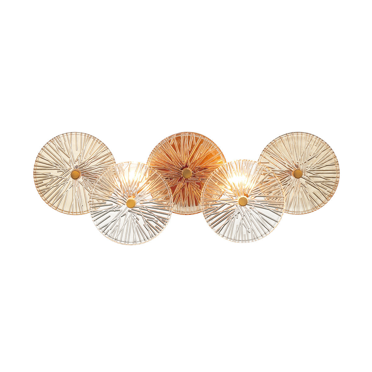 Eurofase Lighting Sue-Anne 22" 2-Light Matte Gold Metal Vanity Light With Clear & Amber Glass Shades