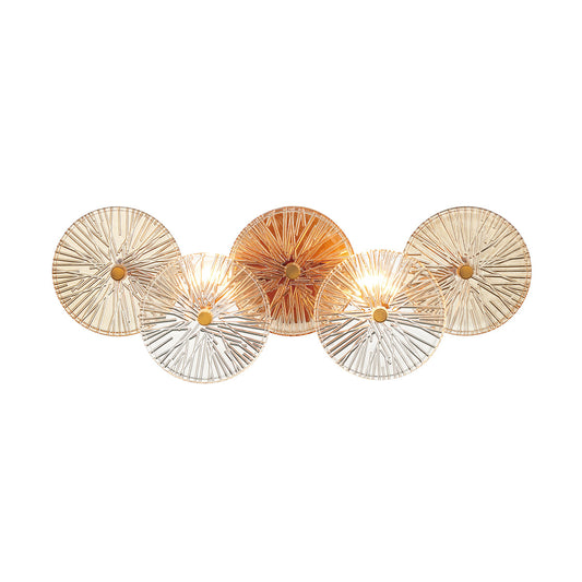 Eurofase Lighting Sue-Anne 22" 2-Light Matte Gold Metal Vanity Light With Clear & Amber Glass Shades