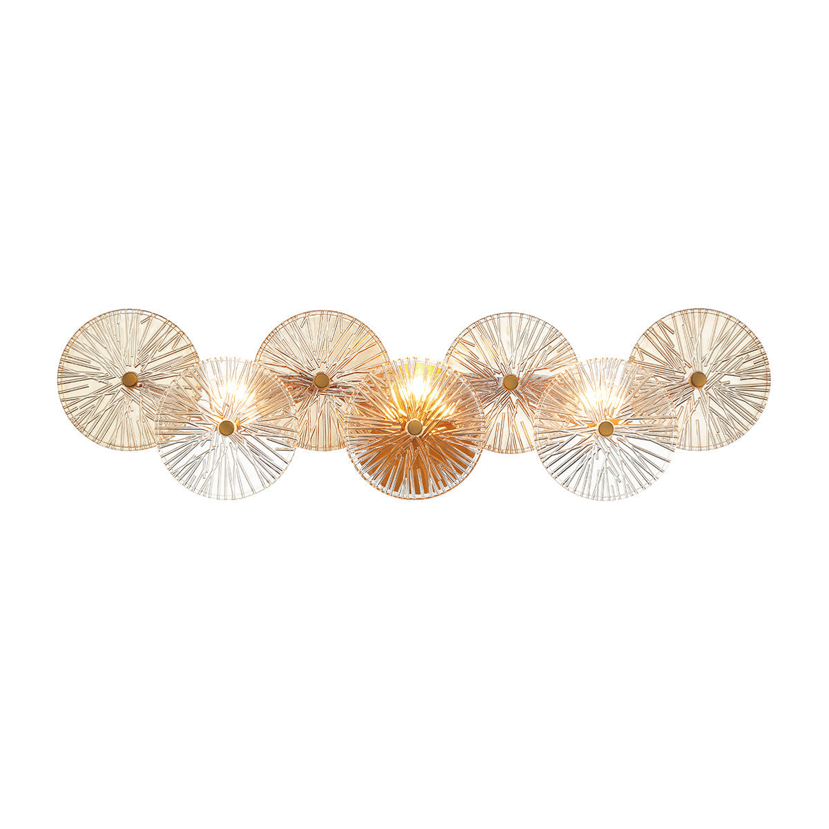 Eurofase Lighting Sue-Anne 30" 3-Light Matte Gold Metal Vanity Light With Clear & Amber Glass Shades