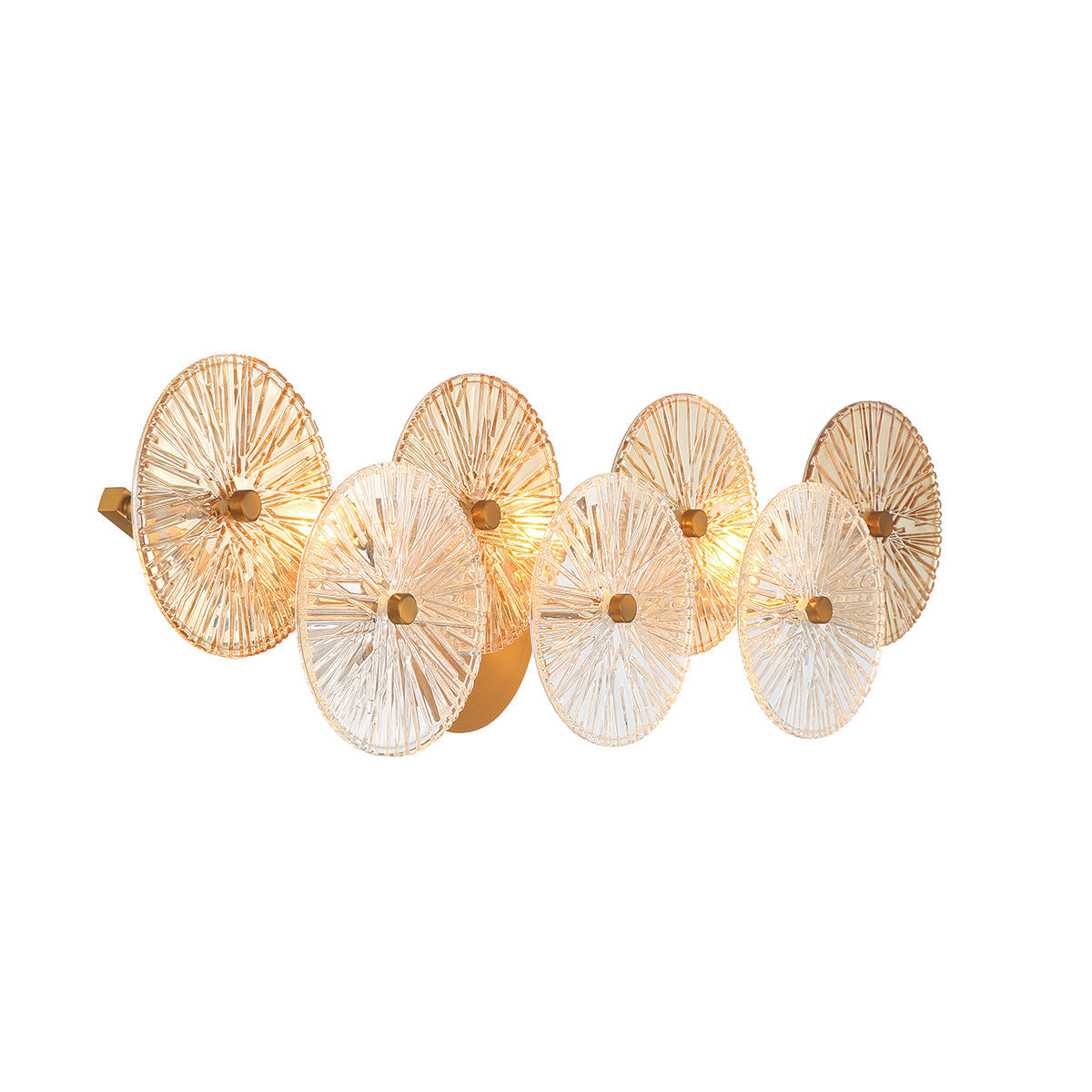 Eurofase Lighting Sue-Anne 30" 3-Light Matte Gold Metal Vanity Light With Clear & Amber Glass Shades