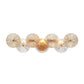 Eurofase Lighting Sue-Anne 30" 3-Light Matte Gold Metal Vanity Light With Clear & Amber Glass Shades