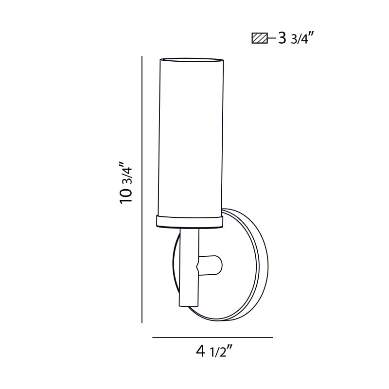 Eurofase Lighting Sydney 5" Dimmable Incandescent Chrome Wall Sconce With White Glass Shade