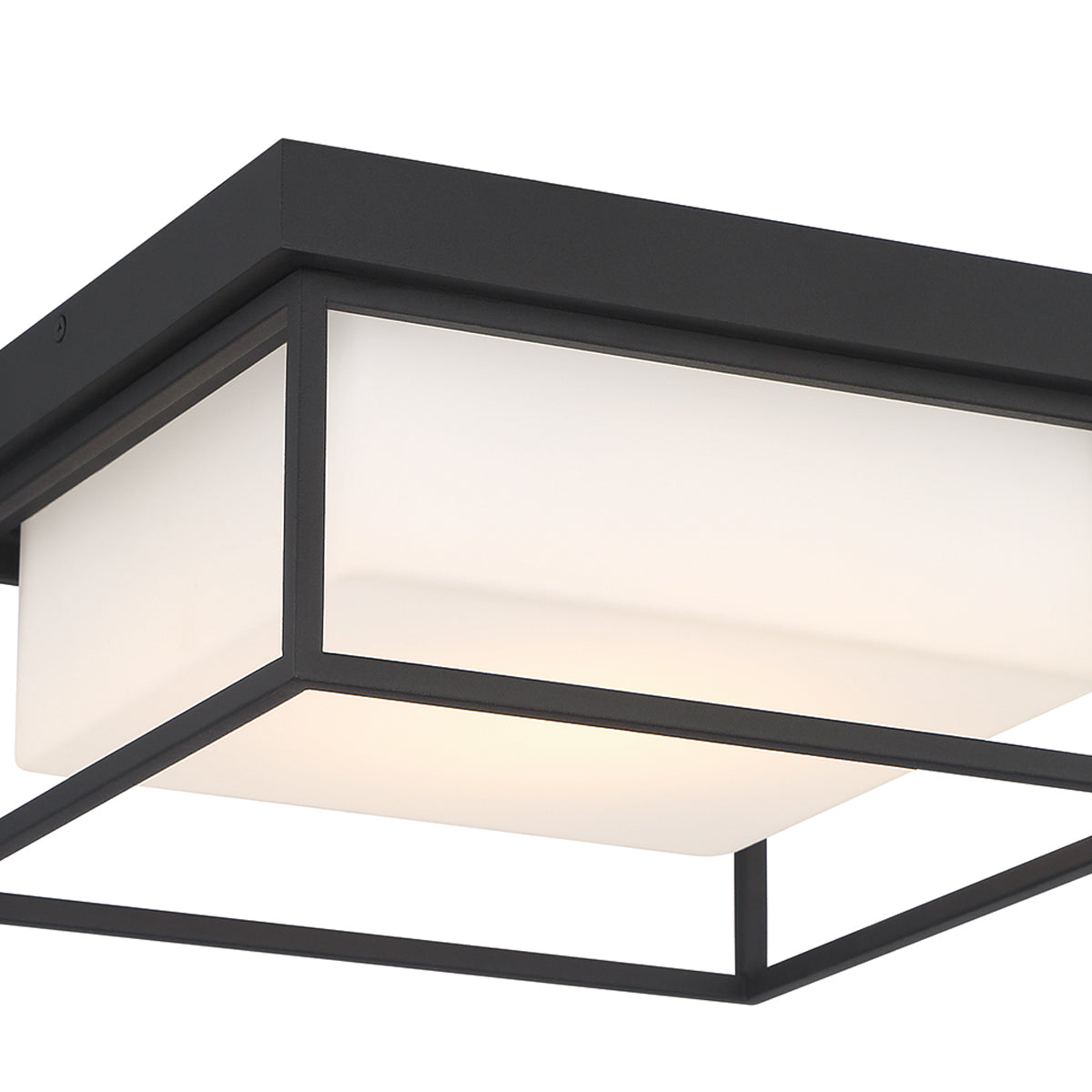 Eurofase Lighting Tamar 12" Dimmable Integrated LED Black Flush Mount With Opal White Glass Shade