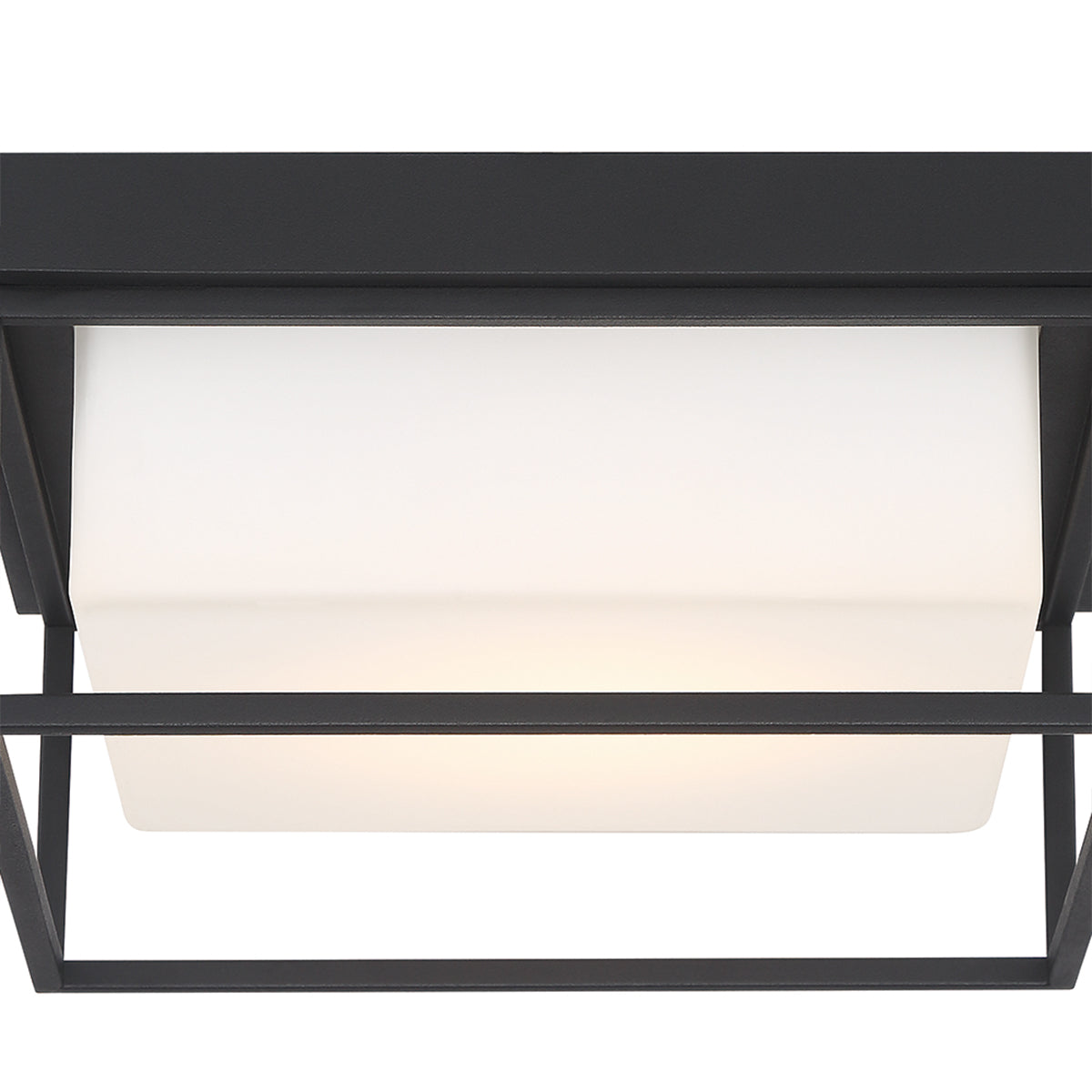 Eurofase Lighting Tamar 12" Dimmable Integrated LED Black Flush Mount With Opal White Glass Shade