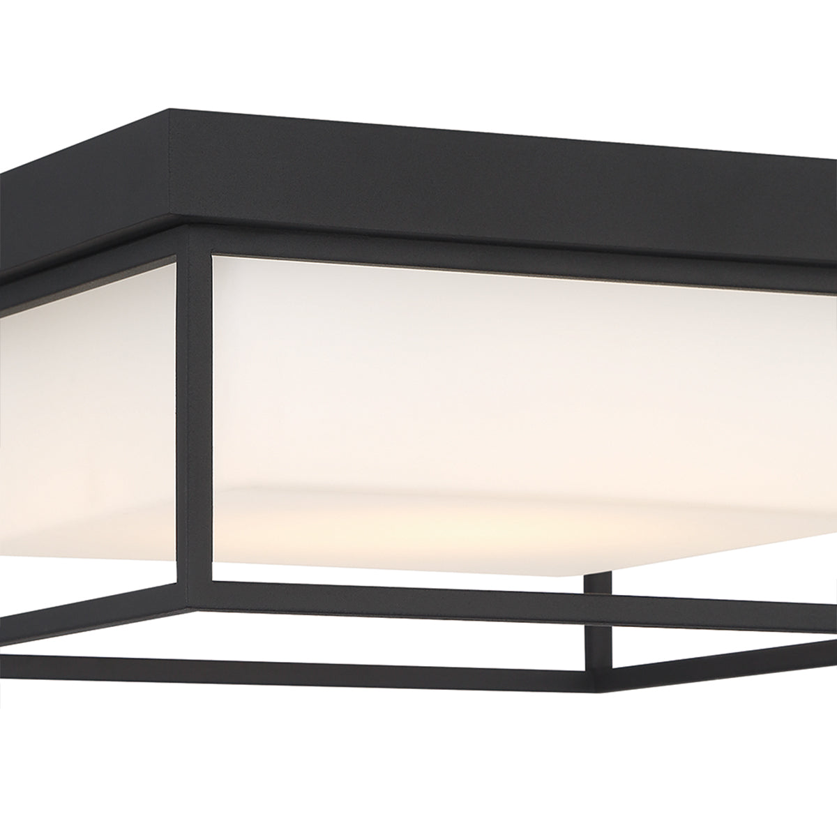 Eurofase Lighting Tamar 12" Dimmable Integrated LED Black Flush Mount With Opal White Glass Shade