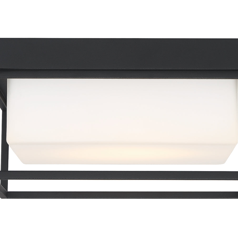 Eurofase Lighting Tamar 12" Dimmable Integrated LED Black Flush Mount With Opal White Glass Shade
