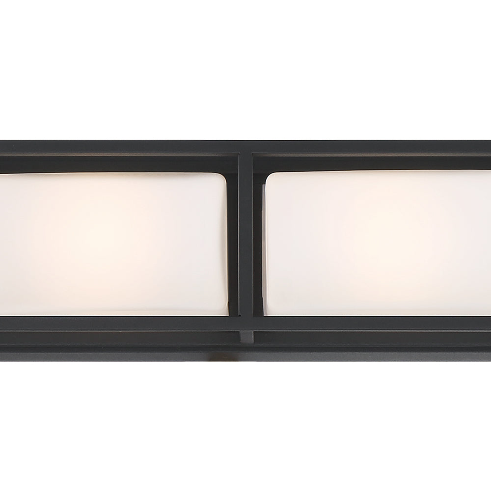 Eurofase Lighting Tamar 26" 4-Light Dimmable Integrated LED Black Vanity Light With Opal White Glass Shades