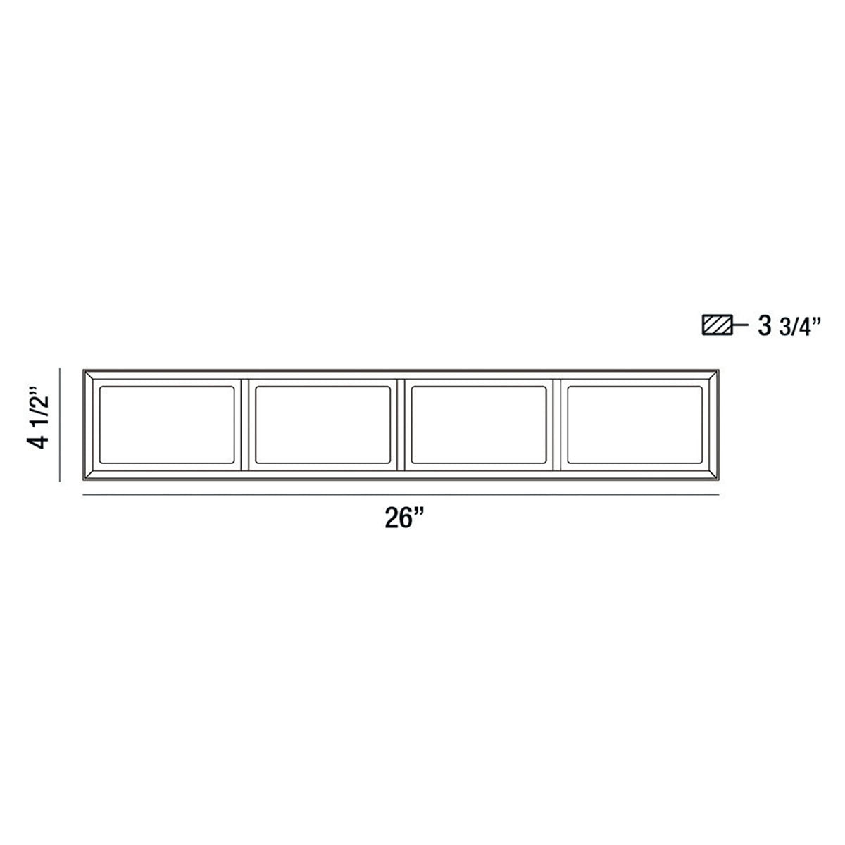 Eurofase Lighting Tamar 26" 4-Light Dimmable Integrated LED Black Vanity Light With Opal White Glass Shades