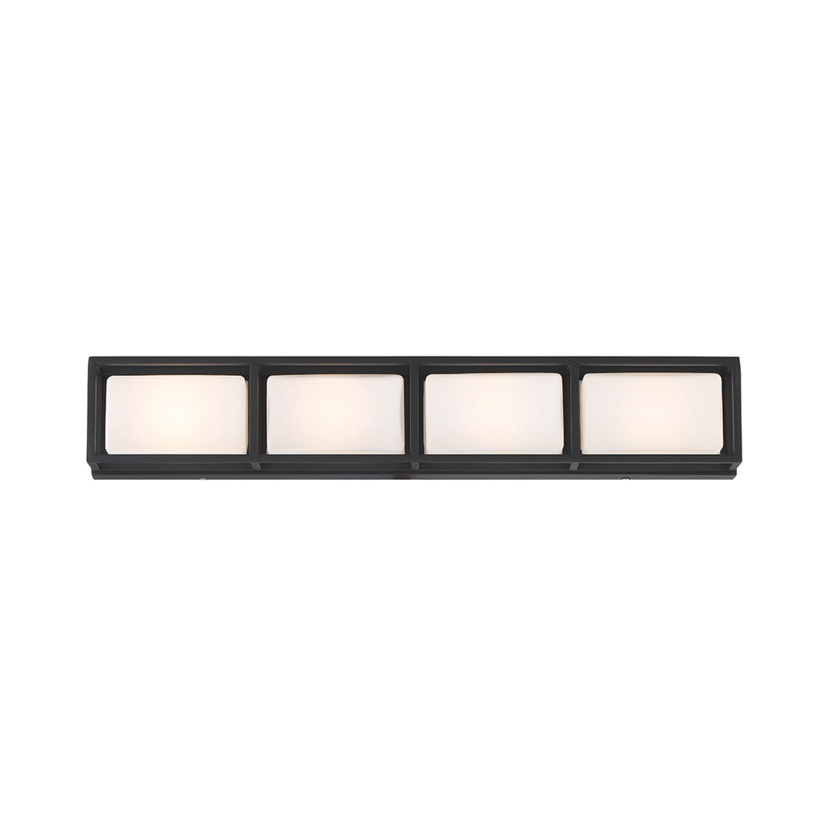 Eurofase Lighting Tamar 26" 4-Light Dimmable Integrated LED Black Vanity Light With Opal White Glass Shades