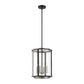 Eurofase Lighting Tambouro 13" 4-Light Dimmable Matte Black & Satin Nickel Pendant Light With Clear Glass Shade