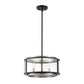 Eurofase Lighting Tambouro 16" 3-Light Dimmable Matte Black & Satin Nickel Pendant Light With Clear Glass Shade