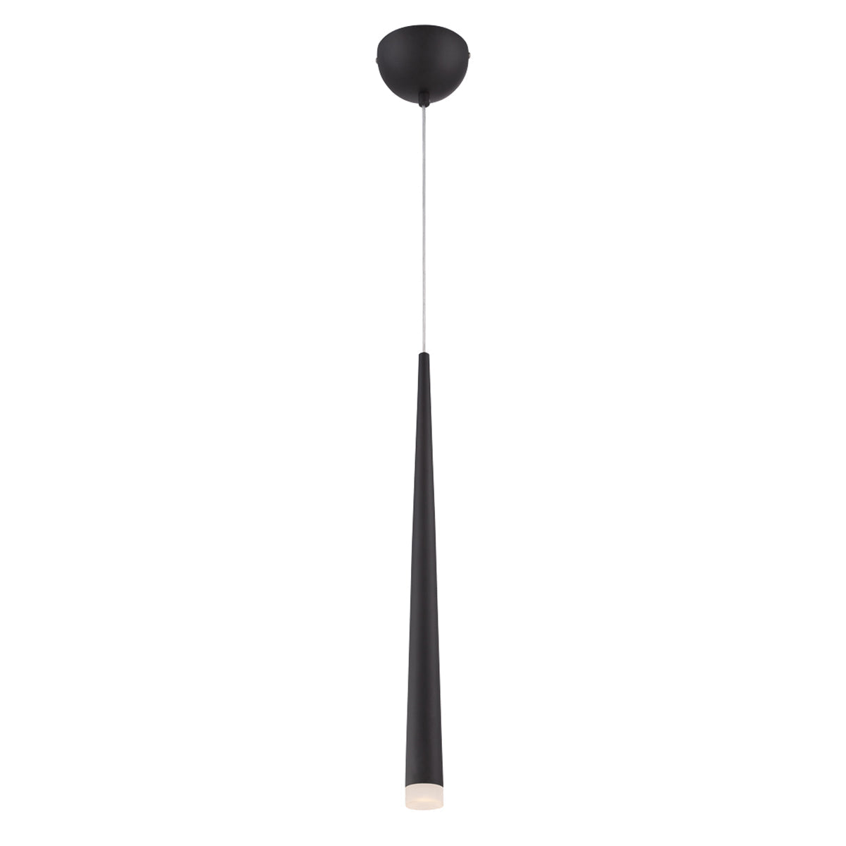 Eurofase Lighting Tassone 2" Dimmable Integrated LED Black Pendant Light With Frosted Acrylic Shade